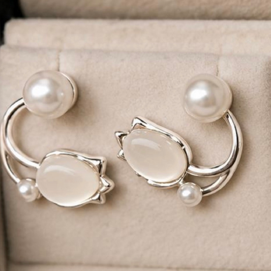 Elegant Cat Eye Hoop Earrings