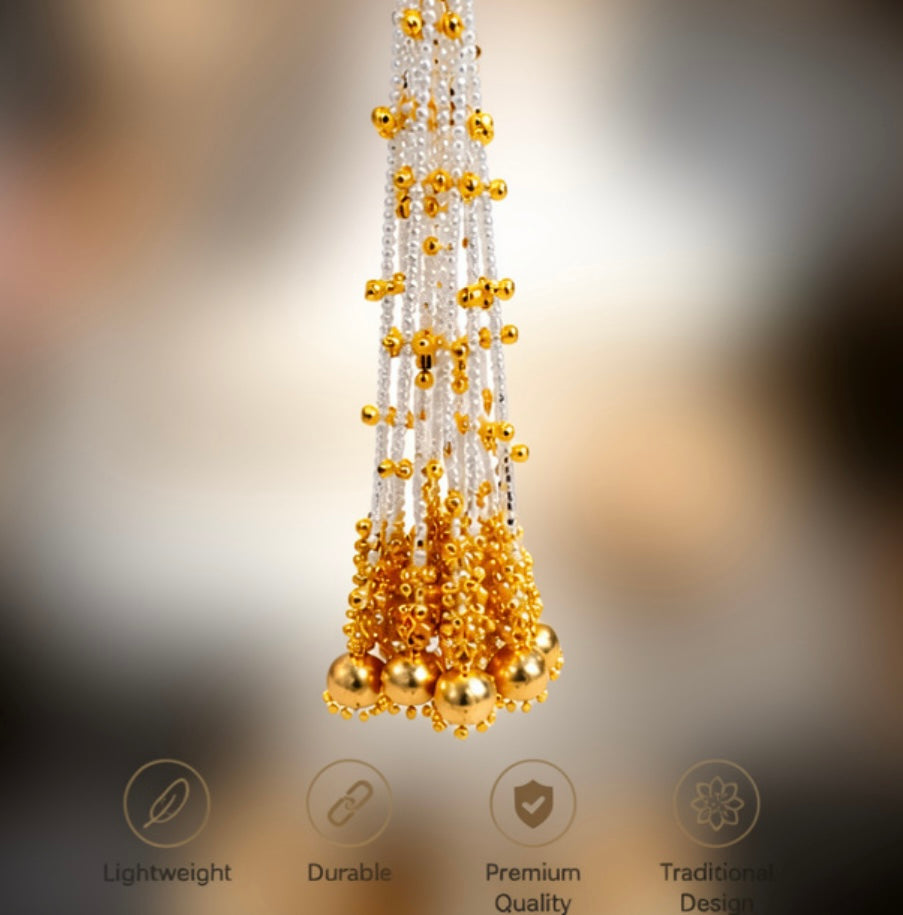 Elegant Multi-Layer Pearl & Gold Beaded Necklace for Women