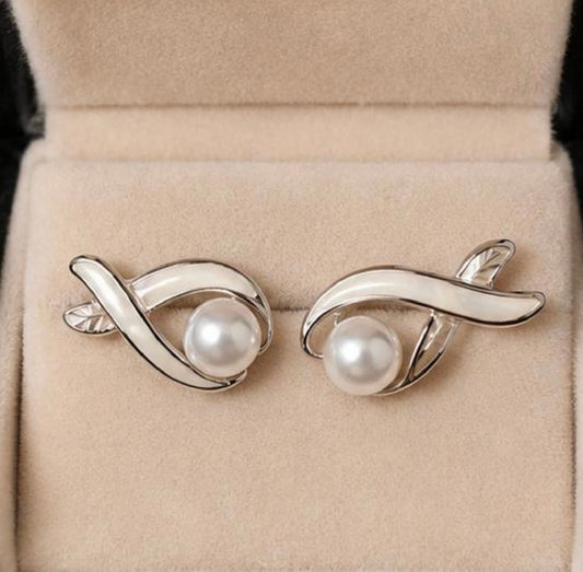 Elegant Pearl Earrings of Woman