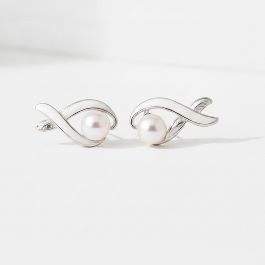 Elegant Pearl Earrings of Woman