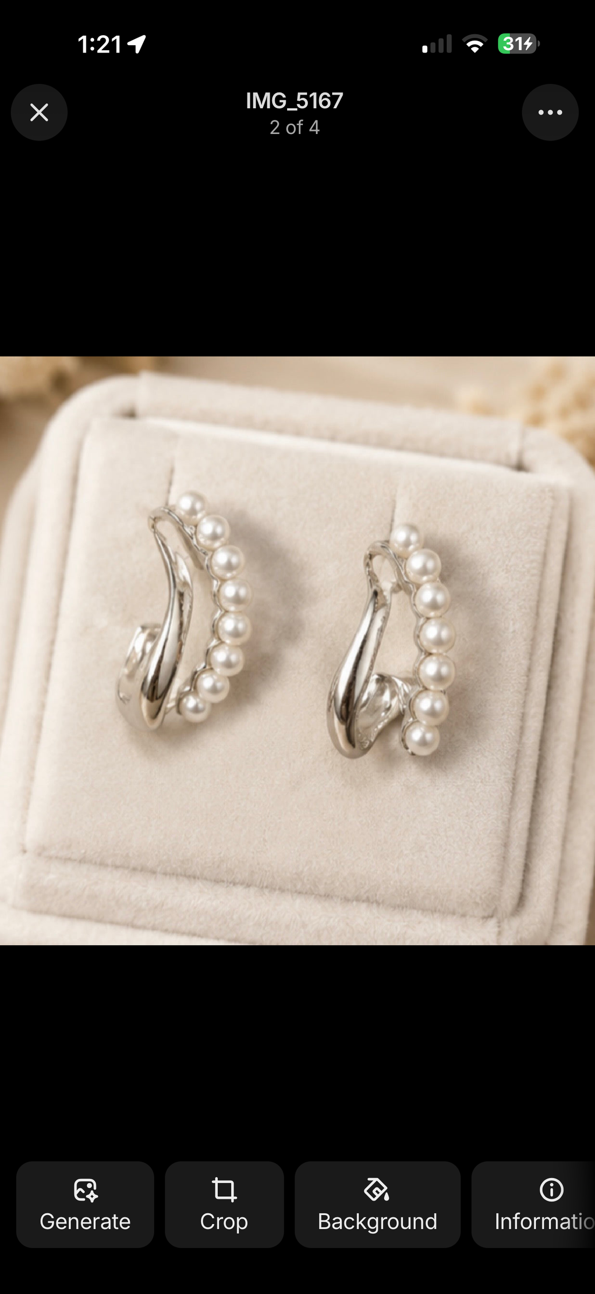 Elegant Silver Pearl Hoop Earrings