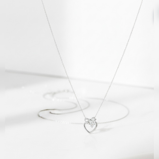 Silver Heart Necklace for Women