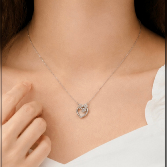 Silver Heart Necklace for Women | Elegant Romantic Gift Jewelry - GiftHubBrand