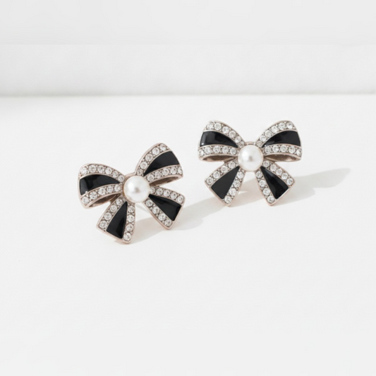 Elegant Black Bow Earrings for Women | Chic Fashion Jewelry - GiftHubBrand