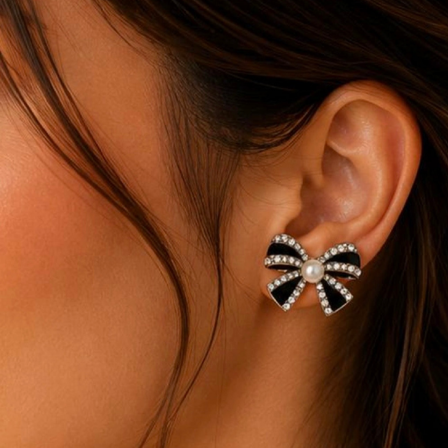 Elegant Black Bow Earrings for Women | Chic Fashion Jewelry - GiftHubBrand