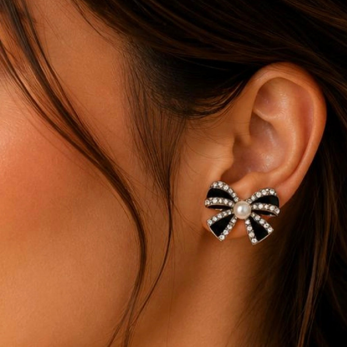 Elegant Black Bow Earrings for Women | Chic Fashion Jewelry - GiftHubBrand