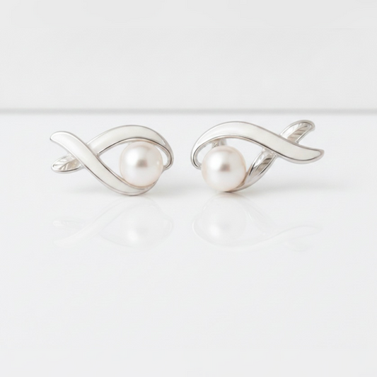 Elegant Pearl Earrings: Graceful Wave-Inspired Jewelry for Women - GiftHubBrand