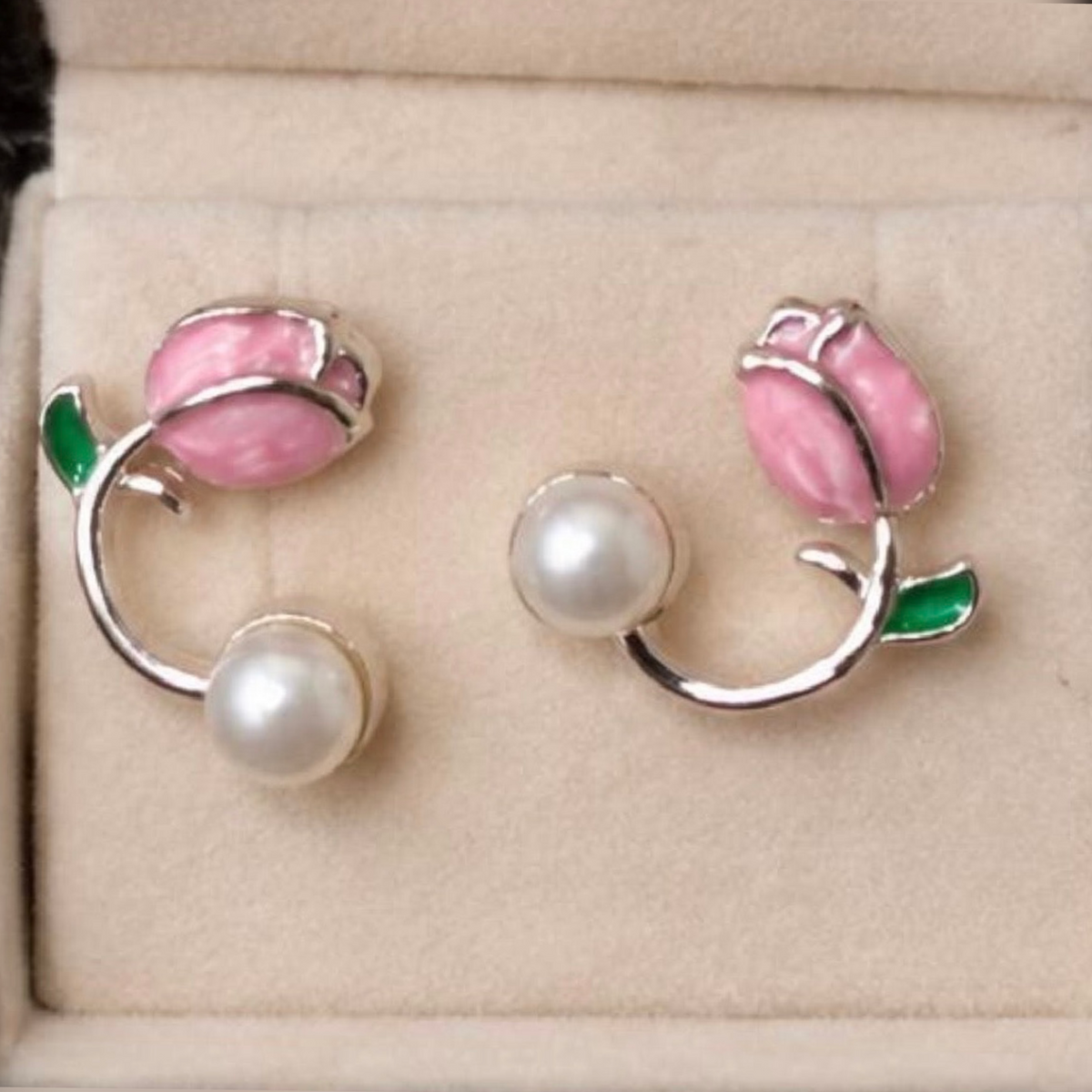 Charming Elegant Pink Rose Earrings for Women – A Perfect Touch of Romance - GiftHubBrand