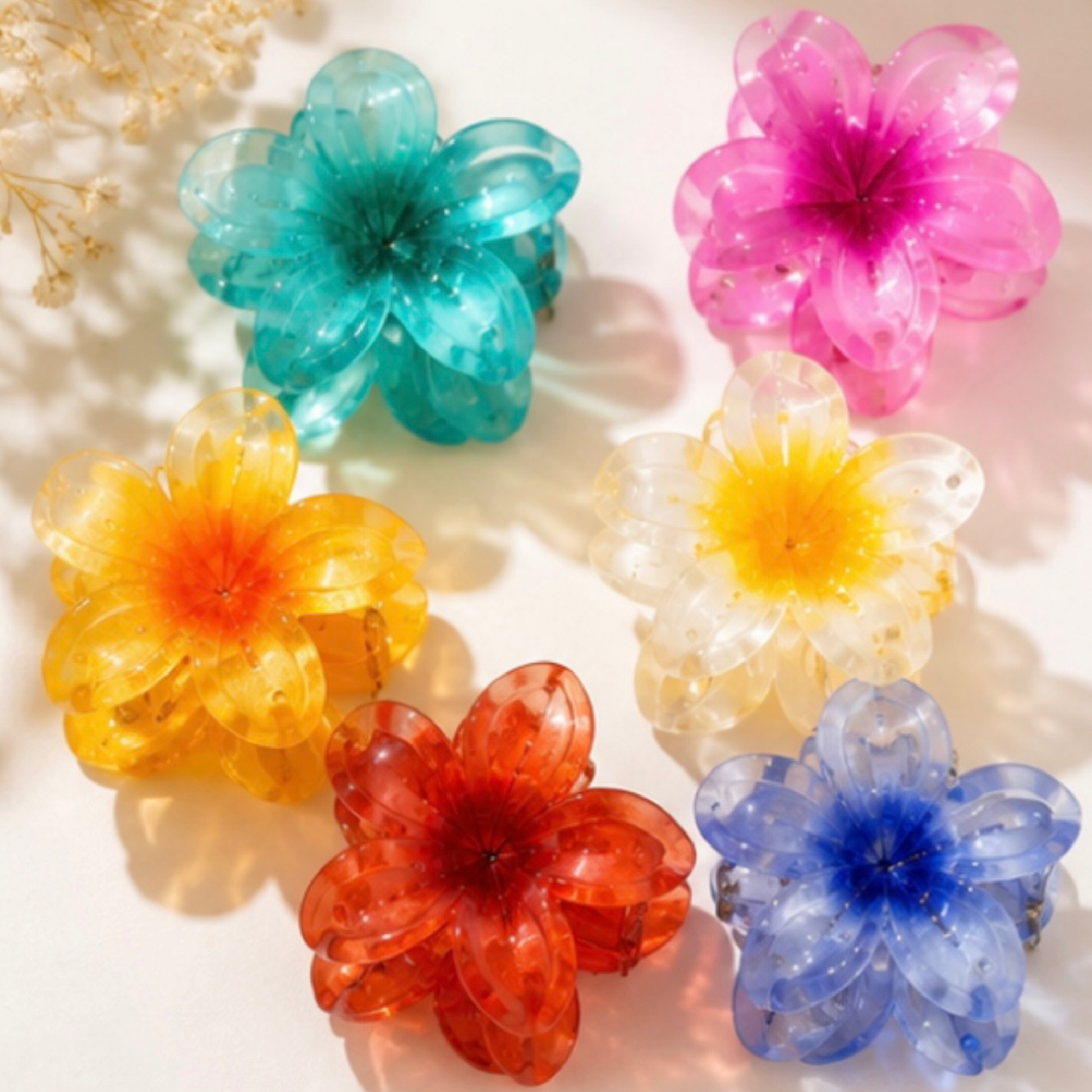 Brighten Your Day with Colorful Plumeria Flower Hair Clips - GiftHubBrand