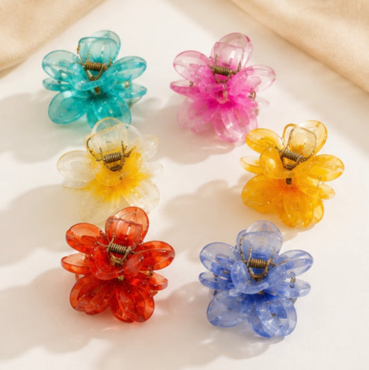 Flower Hair Claw Clips Colorful Plumeria Hair Clip Set