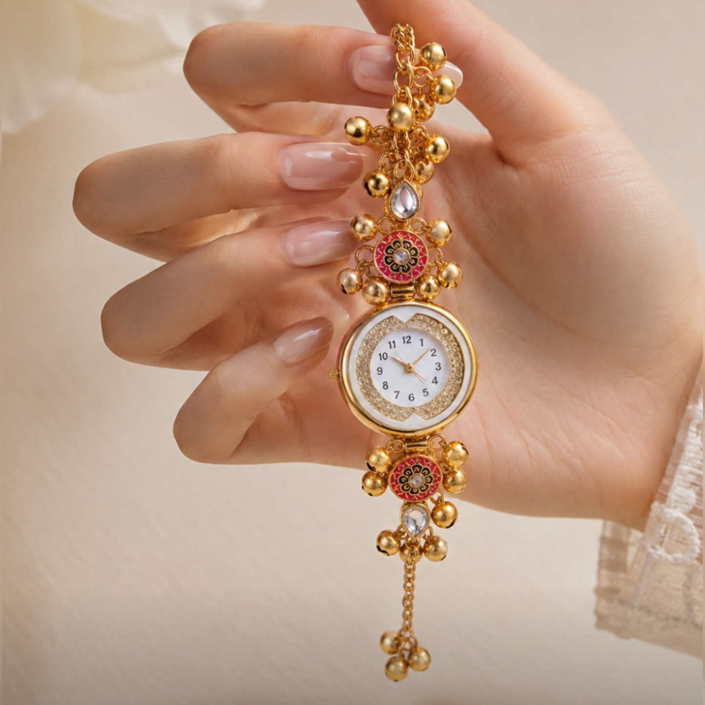 Kashmiri Bracelet Watch for Women | Elegant Gold Traditional Watch